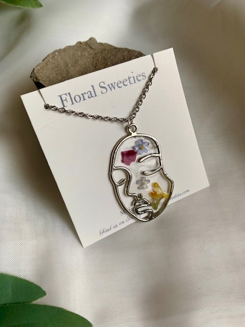 Floral Face Necklace