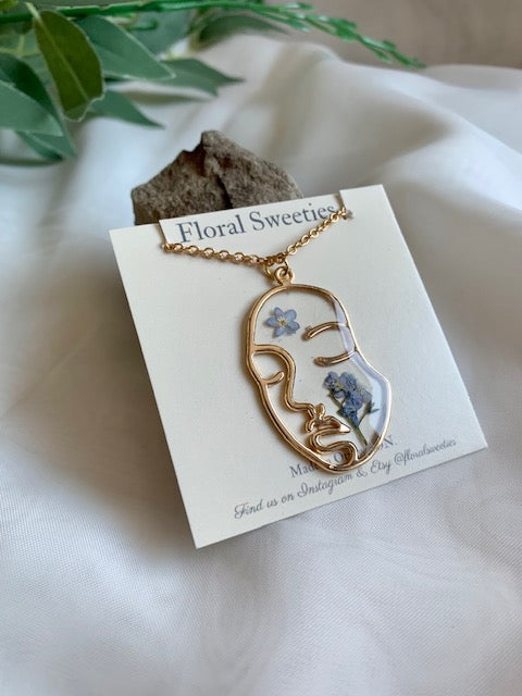 Floral Face Necklace