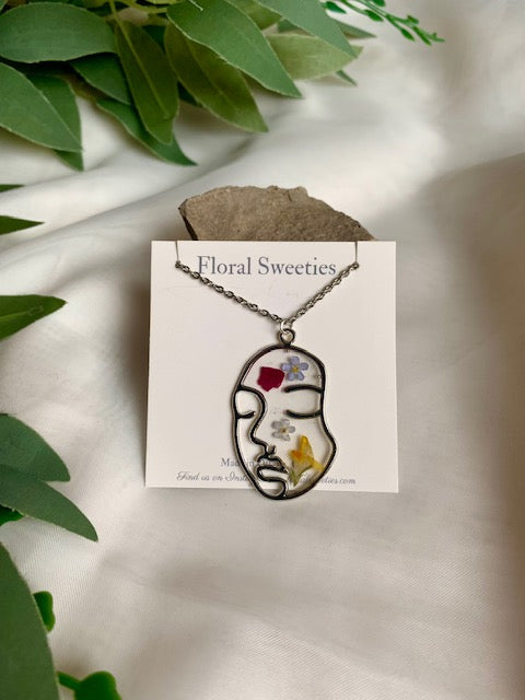 Floral Face Necklace