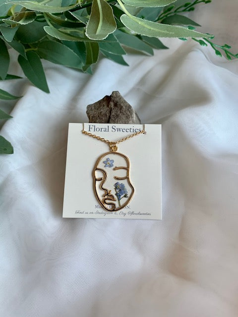 Floral Face Necklace