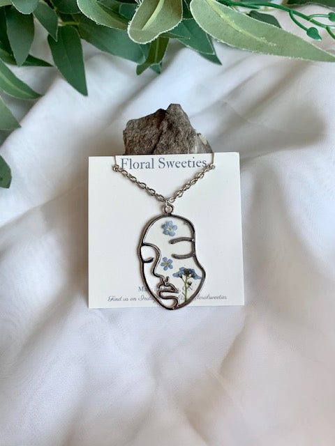 Floral Face Necklace